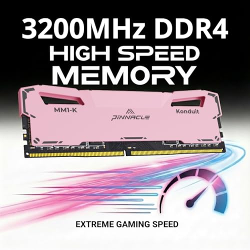 Image of Timetec Pinnacle Konduit 16GB DDR4 3200MHz PC4-25600 CL16-18-18-38 XMP2.0 Overclocking 1.35V Dual Rank Compatible for AMD and Intel Desktop Gaming PC Memory Module - Pink