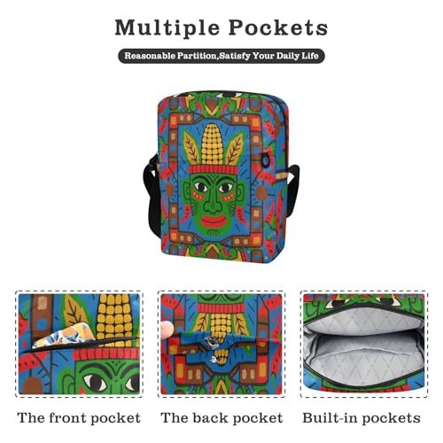 crossbody messenger bag Crossbody Bags For Women women's crossbody handbags Adjustable Strap for Casual Casual- Mexico Tribe Leader2