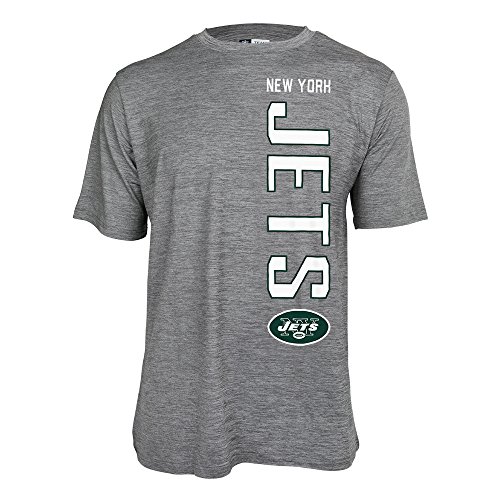 Zubaz NFL York Jets Men's Tonal Gray Vertical Logo Tee, Gray, Small