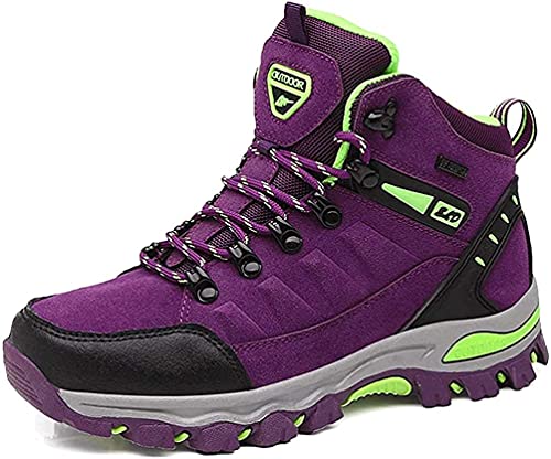 IFIKK - IFIKK Chaussures Montantes de Randonnée Hommes Femmes Chaussures d'escalade Imperméable Bottes de Randonnée Chaussure de Marche Voyages Sport Trekking Sneakers Respirant Antidérapant Bottes, Violet 2 Femmes, 38 EU