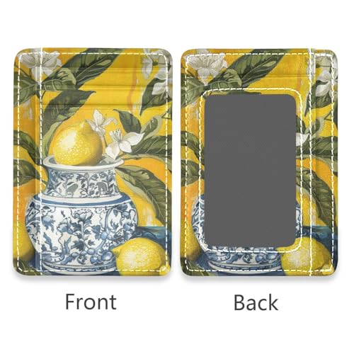 Lemons Safari leather slim card wallet with money clip RFID Blocking wallet card holder for Men and Women2