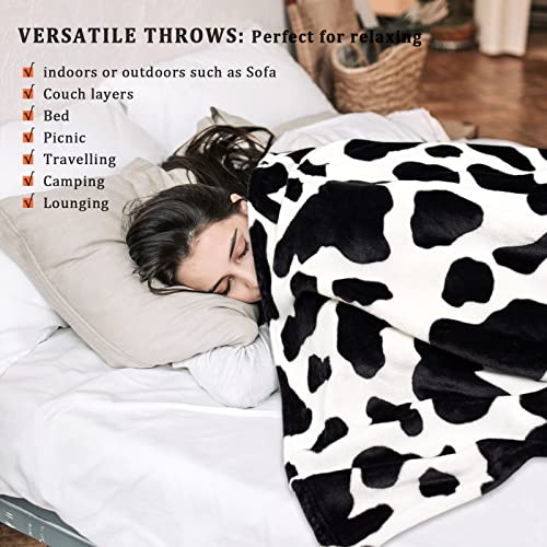 Cow Print Blanket Soft Fleece Kids Throw Blankets With Cow Print For Couch, Sofa (Round Cow Print, 50 * 60 Inches) #TOP5