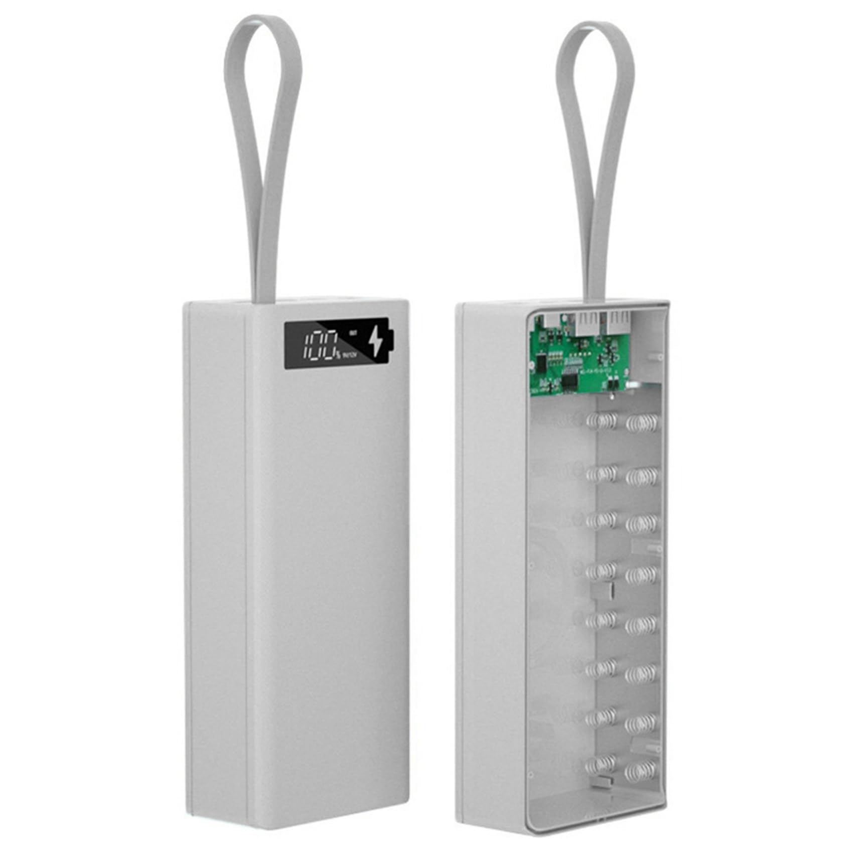 4pz 16X18650 Scatola di Stoccaggio delle Batterie PD QC3.0 Quick Charge DIY Power Bank Box Case 18650 Battery Holder Box Bianca