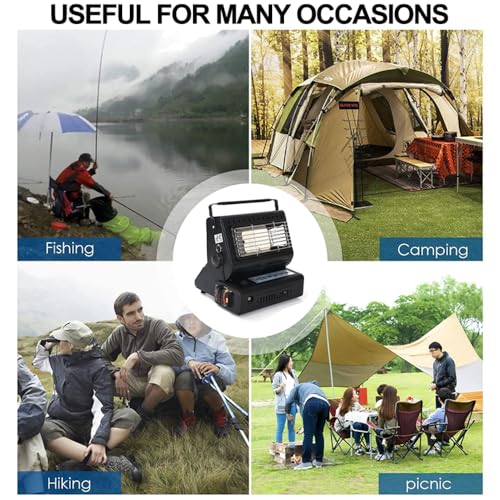 Yinleader Keramik Gasheizung Gasstrahler Heizung Outdoor Zelten Wohnwagen Camping Keramik Brenner 1.3 kW (Schwarz)