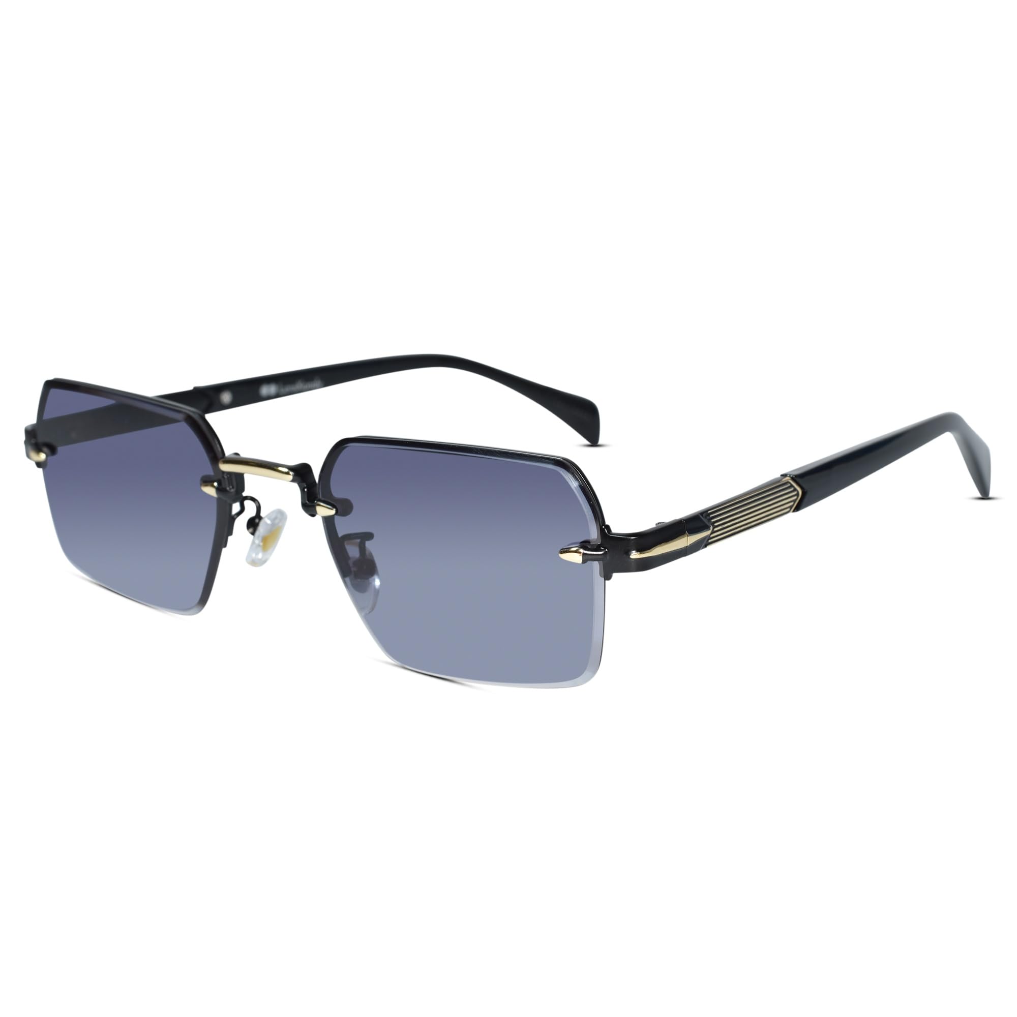 Rimless Sunglasses for Men & Women | Grey UV Protection Lens | Medium Fit-image-29