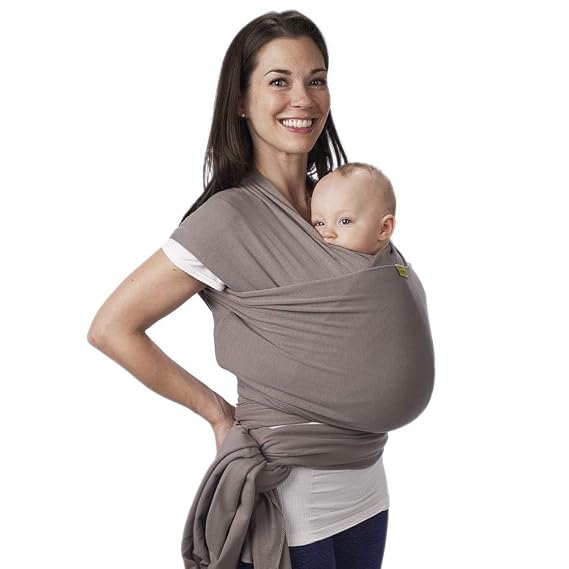 Classic Cotton Baby Carrier Bundle in Grey - Boba Wrap Baby Carrier and PreWrapped Boba Bliss