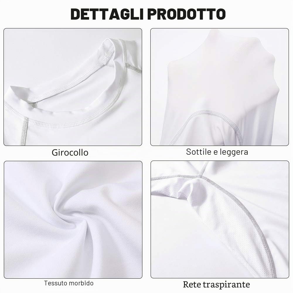 MEETYOO Maglietta Compressione Uomo, Maglie Maniche Lunghe/Corta T Shirt Sportiva per Corsa Ciclismo Fitness