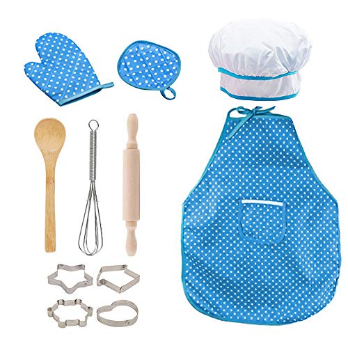 ZoneYan Chef Set Delantales para Niños, Delantal de Cocina para Niños, Conjunto...
