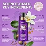 Hydrating Hair Serum for Frizzy and Damaged Hair - Keratin Hair Treatment for Dry Damaged Hair w/ Biotin, Castor Oil, Rosemary Oil, Hair Heat Protectant & Anti Frizz Hair Serum For Frizzy Hair, 5 Oz - Image 3