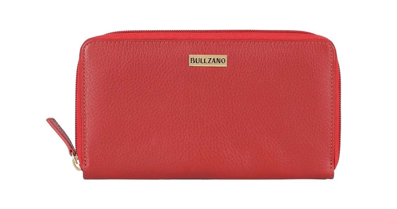 BULLZANO Aura Genuine Leather Zip Closure Purse/Clutch for Women/Ladies, RFID Protected, RED (B0C7LGCCVZ) Amazon Price History, Amazon Price Tracker