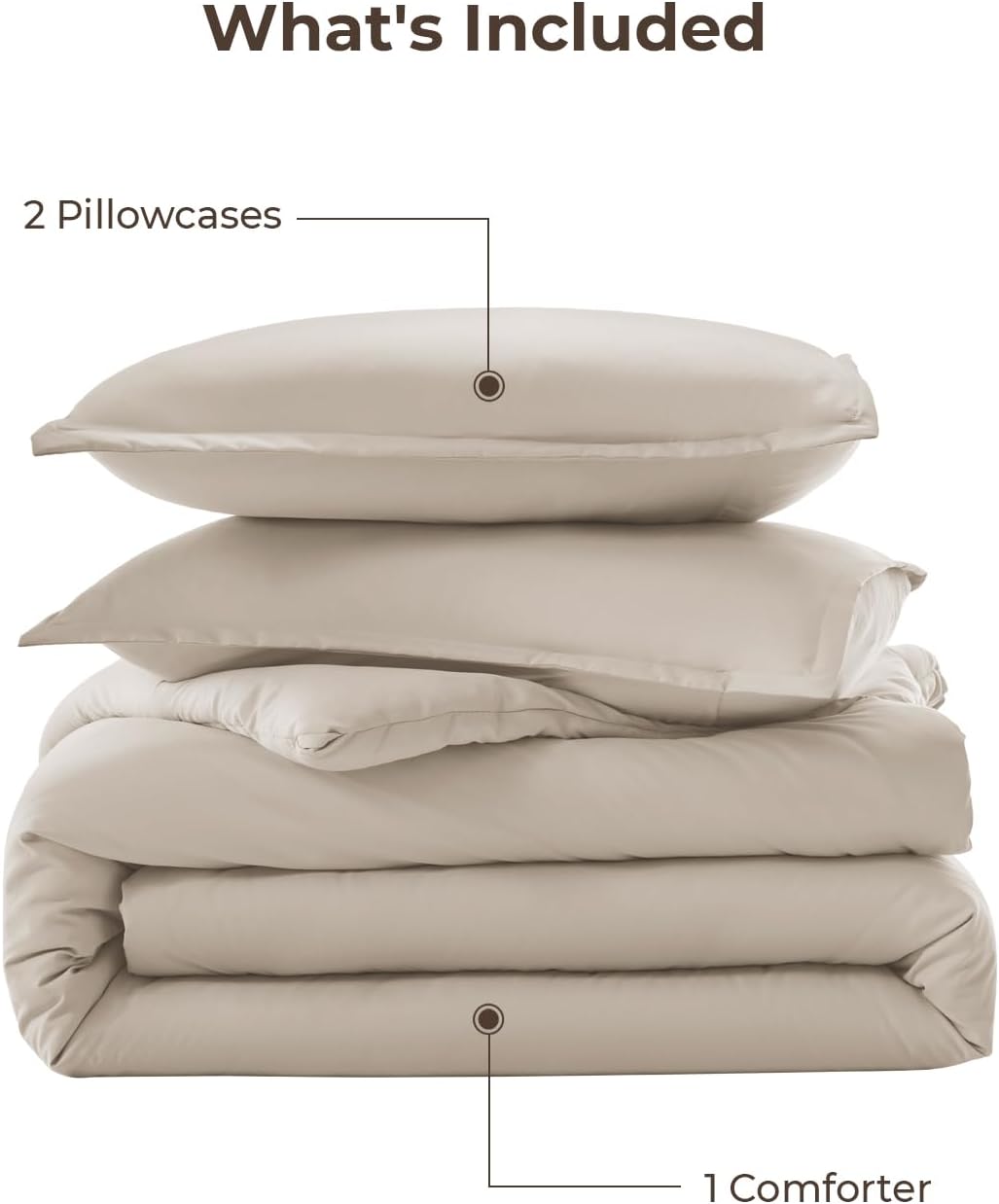 Litanika Oatmeal Comforter Queen Size, 3 Pieces Lightweight Solid Bedding Comforter Set, All Season Fluffy Bed Set (90x90In Comforter & 2 Pillowcases) - Image 7