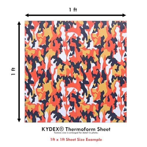 Image of KYDEX Sheet - (Infused Print) - (12in x 12in) - (Woodland Campfire Camo) - (1 Sheet) - (for Holster Making & Hobby) - (USA Made)