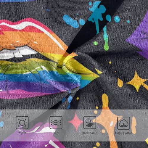 Wusikd Rainbow Boys' Underwear Cotton Colored Lips Boys Briefs Soft Toddler Underwear 2T3