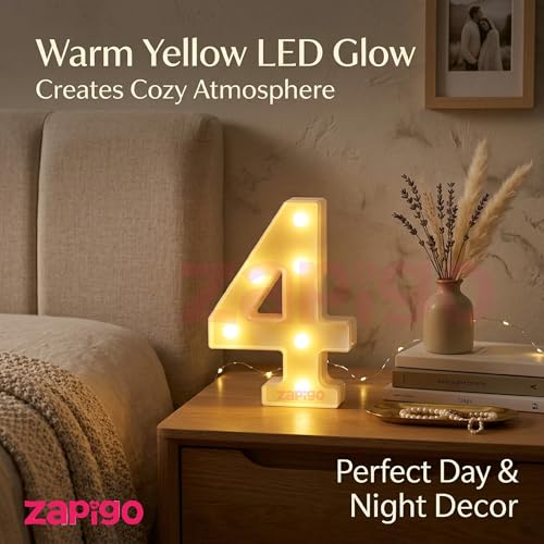 Image of Balloonistics LED Marquee Number 40 Light - 8.66-Inch Cordless Battery-Operated Light Up Number Sign for 40th Birthday, Anniversary, Wedding, Party Decoration, Wall Hanging or Table Display