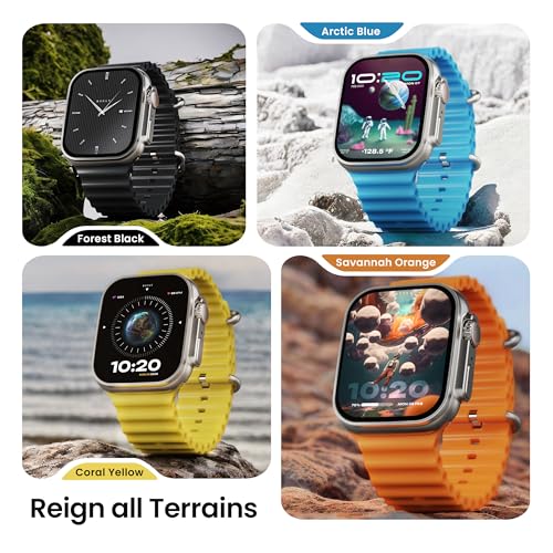 Image of Boult Crown Smart Watch 1.95'' Display, Bluetooth Calling, Working Crown, Zinc Alloy Frame, 900 Nits Brightness, AI Voice Assistant, SpO2 Monitoring, 100+ Sports Mode (Blue)