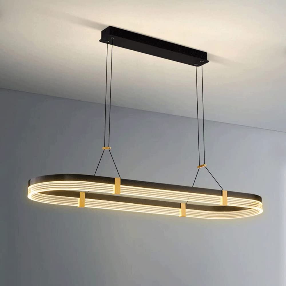 Suspension îlot de cuisine ovale LED pour illuminer vos dîners conviviaux