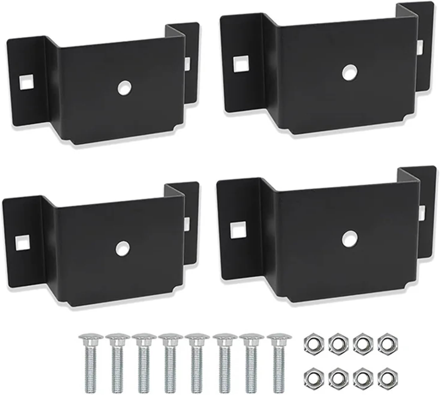 Heavy Duty Powder-Coated Steel Trailer Bracket Set (4 Pcs A25F) Fit 2'' X 4'' Lumber & Utility Trucks