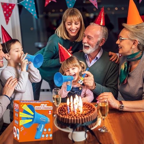 Voice Changer for Kids with 5 Funny Effects, Voice Amplifier Microphone, Interactive Prank Gag Easter Stuffers Gifts for Grandson Granddaughter Boys Girls 3 4 5 6 7 8 Year Old, Birthday Party Favors