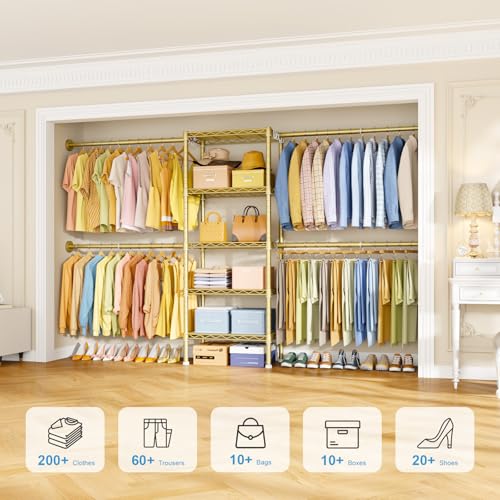 Ulif M2 Wall Mounted Closet System, Gold Clothes Rack Mount onto the Wall by Ulif - Image 4