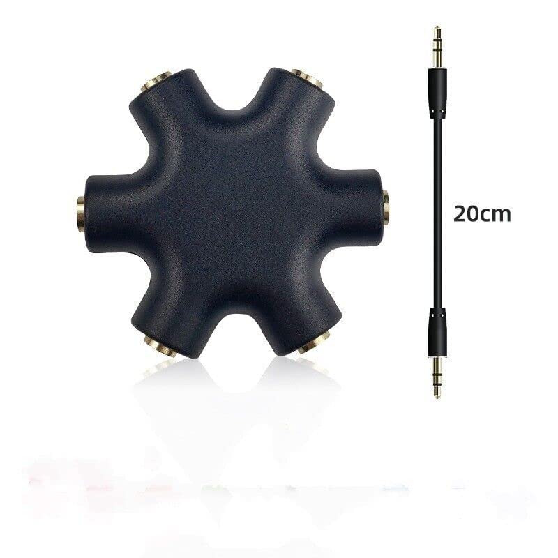 Splitter Audio 5 Vie Per Cuffie – Adattatore Jack 3.5mm Femmina A 6 Porte Con Cavo Stereo – Condividi Musica Su 5 Auricolari - 3