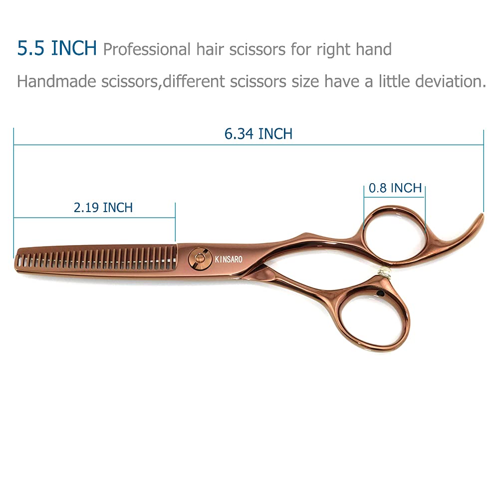 5.5 pulgadas pelo adelgazamiento tijeras Japón 440C adelgazamiento tijeras profesional adelgazamiento del pelo tijeras peluquero tijeras borde convexo Kinsaro
