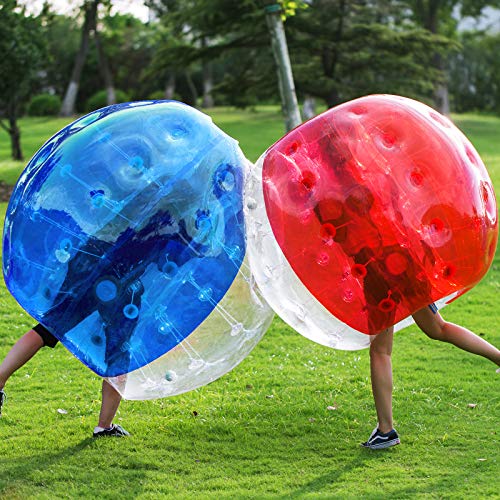 2 Pack Bumper Bubble Soccer Balls for Kids Adults, Body Zorb Ball Dia 5FT (Blue & Red 1.5m)