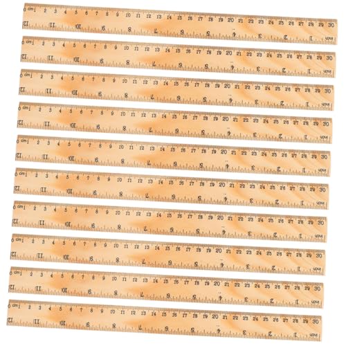 MOTHNUR 72個 双刻木尺 丈夫で滑らかな木製測定定規 学校 オフィス 図面用学生向け計測ツール
