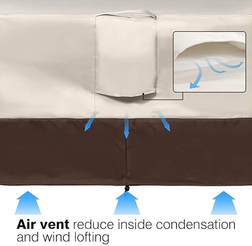 Miniatura 7 de VAILGE Funda de sofá de patio profundo de alta resistencia, funda 100% impermeable para sofá al aire libre, fundas grandes para muebles de patio con