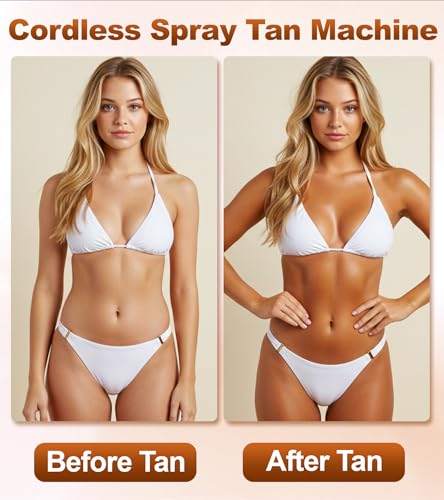 Image of Spray Tan Machine, Strong Spray Level Even Atomization- Adjustable 3 Different Strength Spray Levels - Portable & Rechargeable Cordless Spray Tan Gun for Self Tanning Travel Beach Salon Home Use Grey