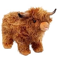 ZPSOSPZ Highland Cow Stuffed Animal Toys, Highland Cow Plush Toy, Farm Stuffed Animals Plush Toy, Realistic Soft Cuddly Farm Toy, Home Decor Kids Gift 28cm