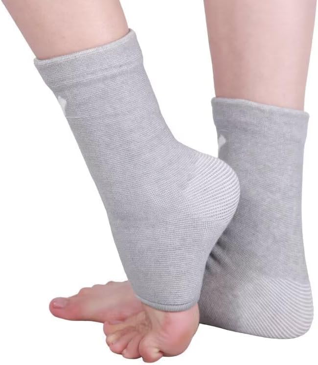 one Compress Bamboo Foot Sleeves - Premium Anti-Fatigue Bamboo Footsleeves (Gray, Large(Shoe Size 41-44))