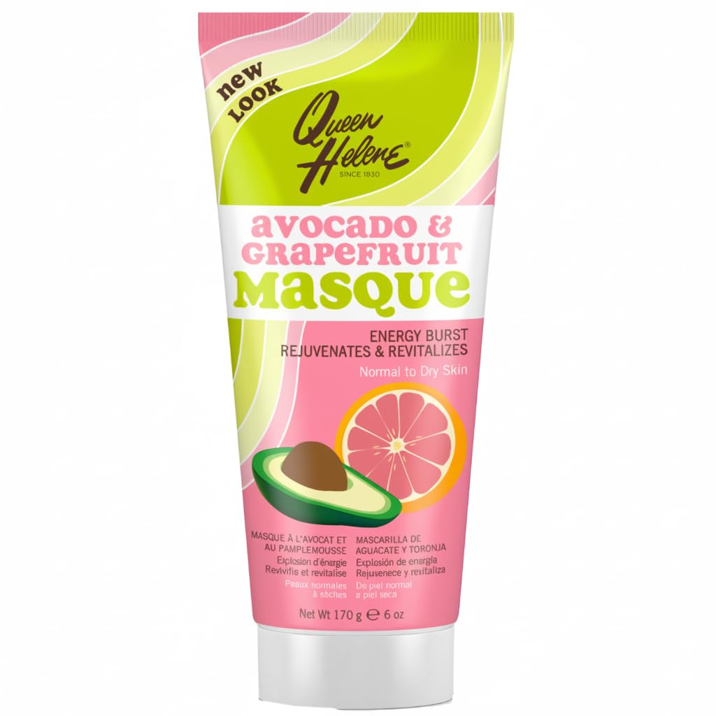 Facial Masque, Avocado & Grapefruit - Refreshing, Deep Cleansing Clay Mask for Firming, Tightening & Smoother Youthful-Looking Skin - 6 Oz