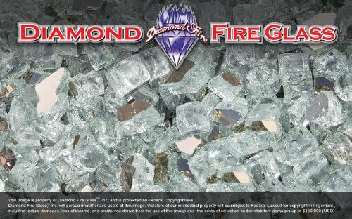 Titanium Reflective Nugget Diamond Fire Pit Glass 60 Pound Bucket