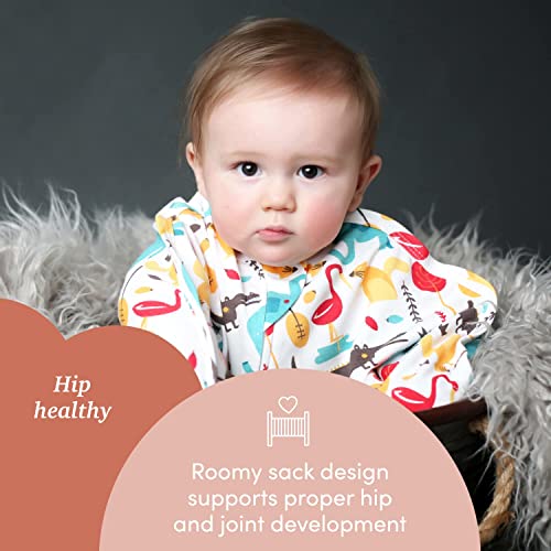 Sleepingbaby Zipadee-Zip Transition Swaddle - Cozy Baby Sleep Sack With Zipper Convenience, Cotton, Acrylic, Roomy Baby Wearable Blanket For Easy Diaper Changes - Modern Animals, Medium (6-12 Month) #TOP2