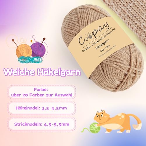 Coopay Weiches Häkelgarn Marineblau 225g – Bild 3
