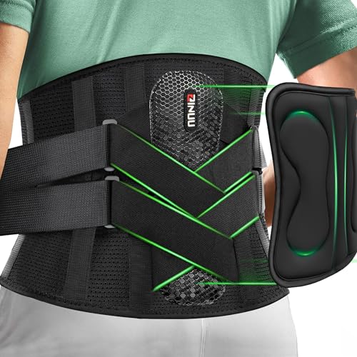 ZINUU Back Brace for Lower Back Pain Relief with 3D Pad & Bionic Support System, 8X Powerful...