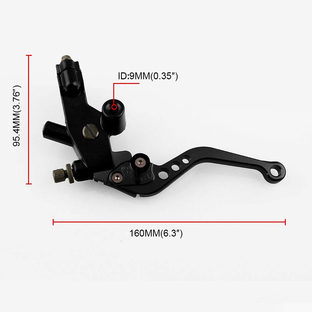 Motorrad-Kupplungsbremshebel, 7/8 "22 mm einstellbare Hupenkupplung mit Hydraulikpumpe, universelle CNC-Aluminium-Lenkerbremse, für Honda Suzuki Kawasaki Yamaha D10 (Nero)