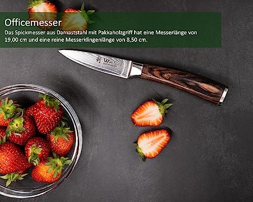 Wakoli Damastmesser EDIB Officemesser mit 8 cm Klinge