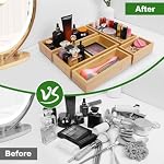 Bamboo Drawer Organizer Set, 5 PCS Multi-Use Individual Wood Storage Organizers, Junk Drawer Divider and Storage Trays Containers for Kitchen, Bathroom, Office Desk, Makeup, Jewelry, Utensils - Image 4