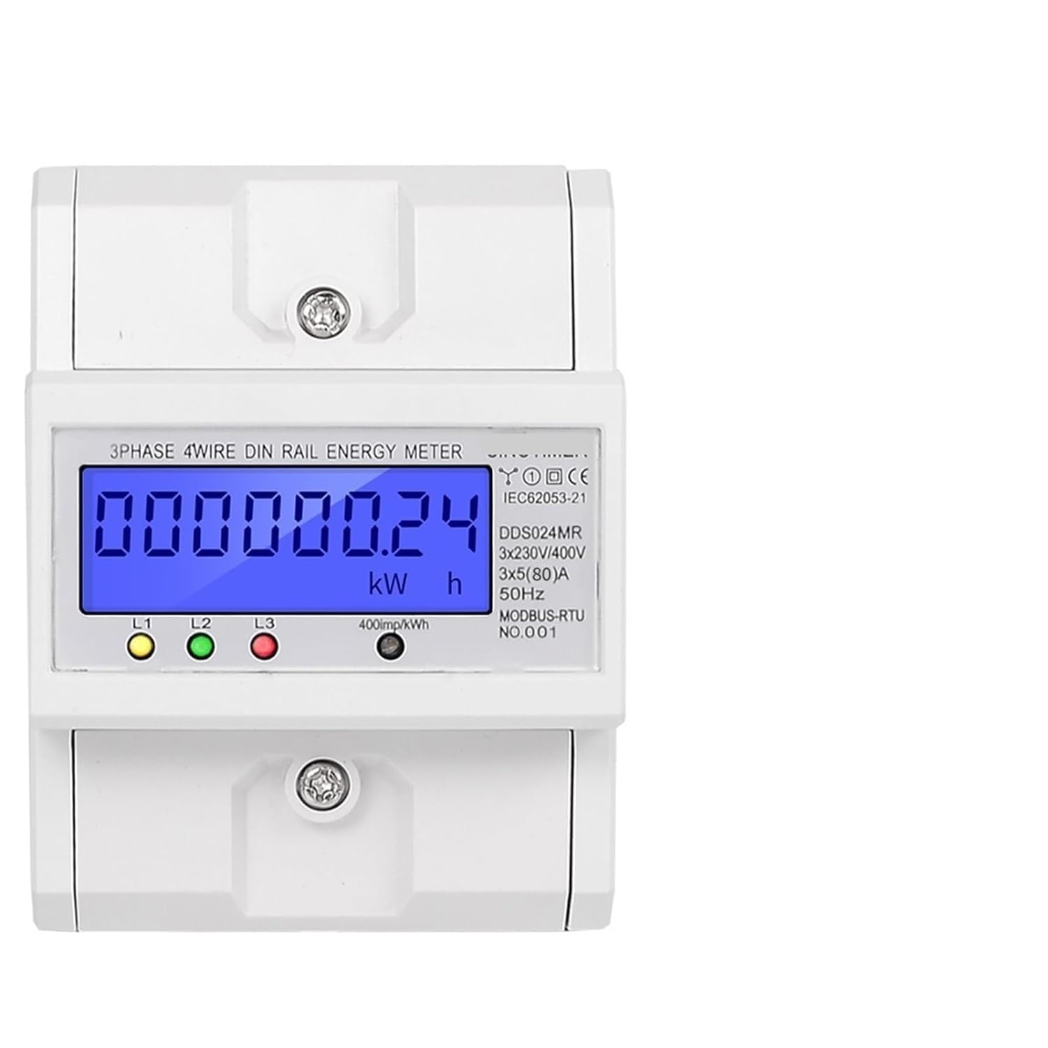 Wattmètre électronique triphasé 380V rail din RS485 - 7