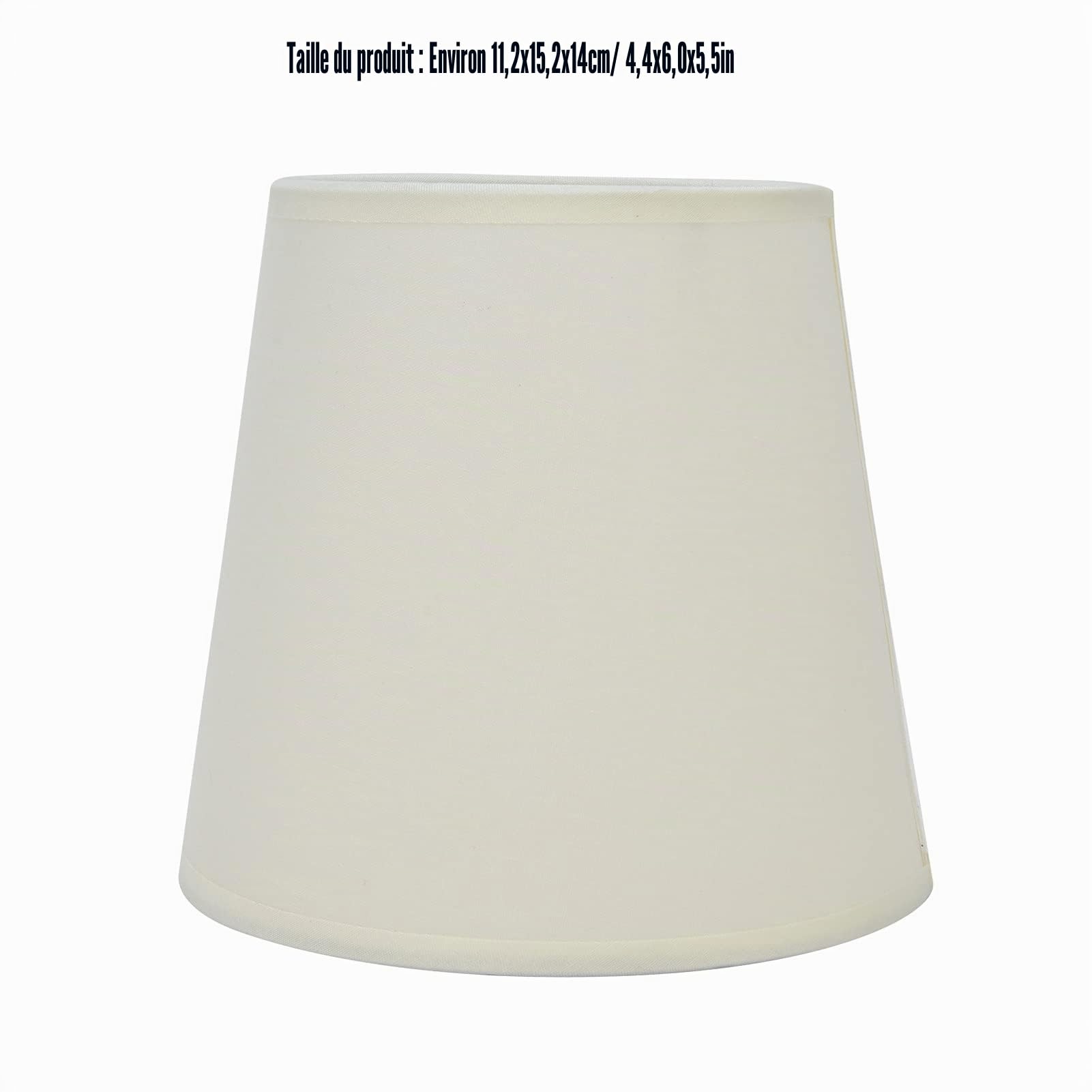 2 Pièces Petit Abat-Jour en Tissu, 11.2×15.2×14cm Abat-Jour pour Chambre à Coucher, Table de Chevet, Lustre, Applique Murale (Beige)