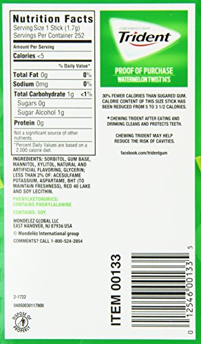 Image of Trident Watermelon Twist Sugar Free Gum 14 Sticks