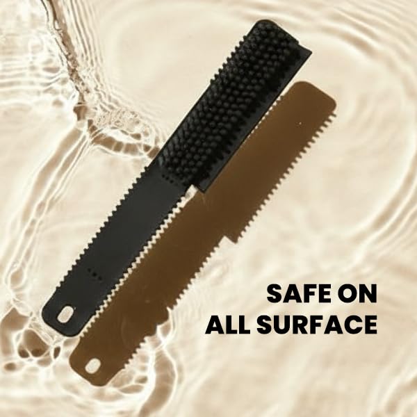 Image of MenzaPro Rubber Pet Hair Brush - Natural Rubber Electrostatic Fur Remover for Car Seats, Carpets, Upholstery & Clothing
