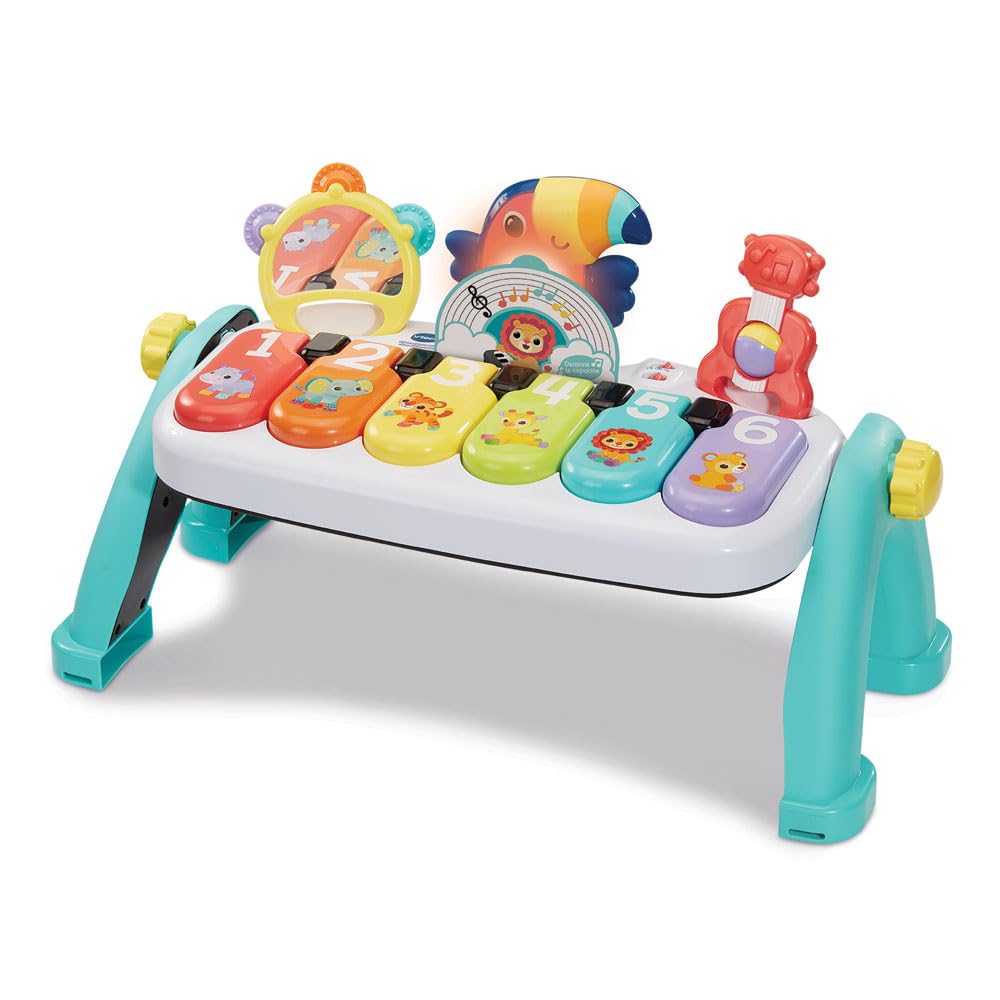 Piano Jouet électronique – Dès 18 Mois – 3 Sons (piano, Xylophone, Violon) – 5 Partitions – LED