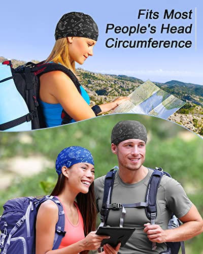 Image of 9 Pcs Cooling Skull Cap Camo Liner Sweat Wicking Lightweight Cycling Cap Running Hat for Men Women
