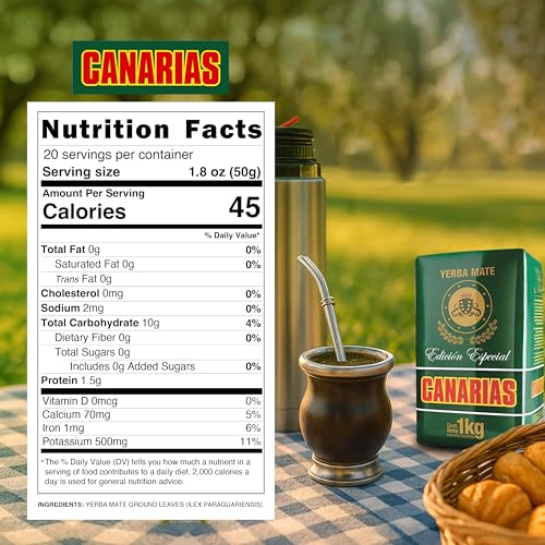 grüne Blätter sichtbar - Detailansicht von CANARIAS Yerba Mate Edición Especial 1kg Test – Dealfoxx.de