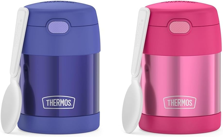 THERMOS 10oz Insulated Food Jars - Purple & Pink - Kid Friendly with Foldable Spoon