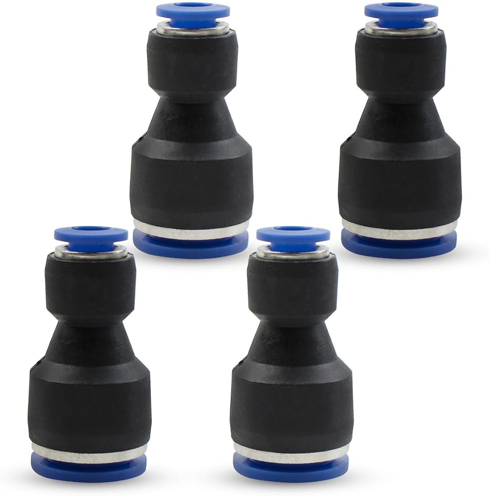 Bwintech 4 피스 4mm ~ 6mm 공압 스트레이트 리듀싱 푸시 투 커넥트 어댑터 퀵 릴리즈 감속기 피팅 (PG4-6) — 사진 1