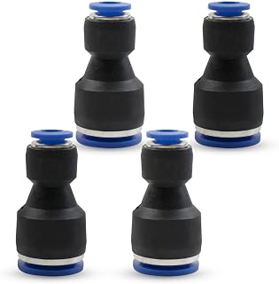 Bwintech 4 피스 4mm ~ 6mm 공압 스트레이트 리듀싱 푸시 투 커넥트 어댑터 퀵 릴리즈 감속기 피팅 (PG4-6)