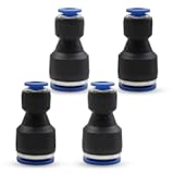 Bwintech 4 Pcs 6mm to 10mm Pneumatic Straight Reducing Push to Connect Adapter Quick Release Reducer Fittings &lpar;PG6-10&rpar;